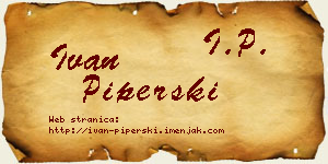 Ivan Piperski vizit kartica